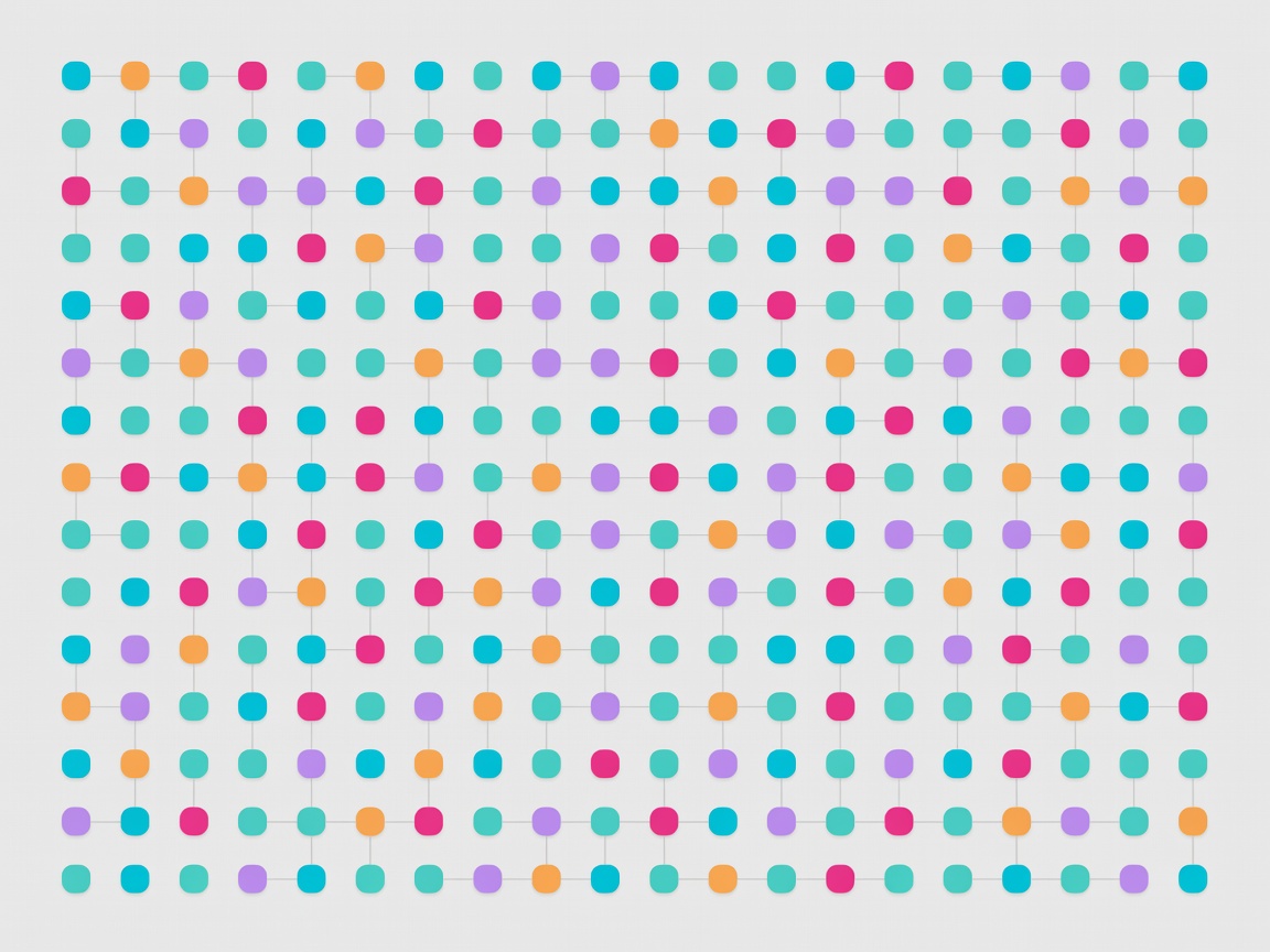 Colourful grid of process automation nodes